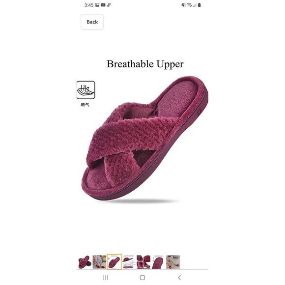 New Size 5/6 Dena Lives Memory Foam Open Toe Cross Band Arch Support Slippers - Picture 3 of 9